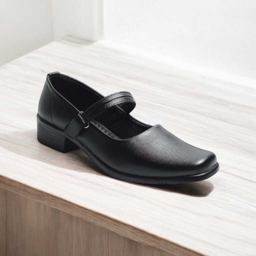 UKURAN 37 - 41 BATA SEPATU PANTOFEL WANITA SEPATU SEKOLAH WANITA HITAM HAK 3CM SEPATU PASKIBRA CEWEK