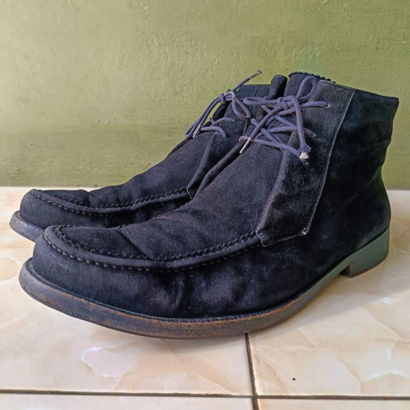 SEPATU BALLY SHERWOOD CASUAL BOOTS SUEDE VELVET