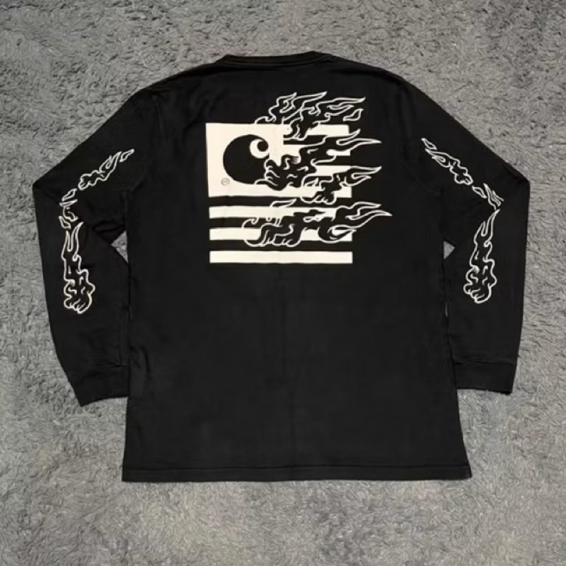 Longsleeve state flame Pria Dewasa Wanita UNISEX - Full Tag Mirror 1:1 Premium {READYSTOCK} Carhartt