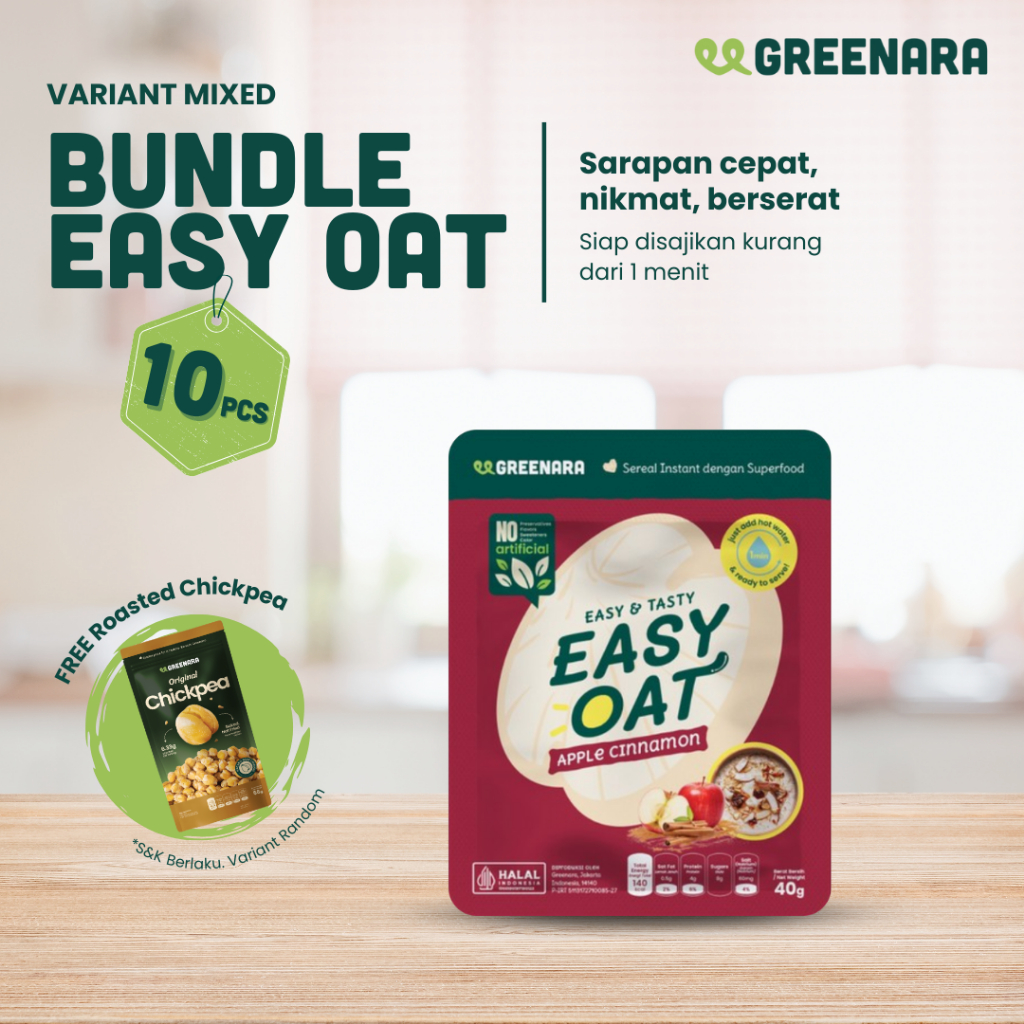 

Bundle Isi 10pcs Greenara Easy Oat Mixed Variant - Paket 10 buah Greenara Easy Oat