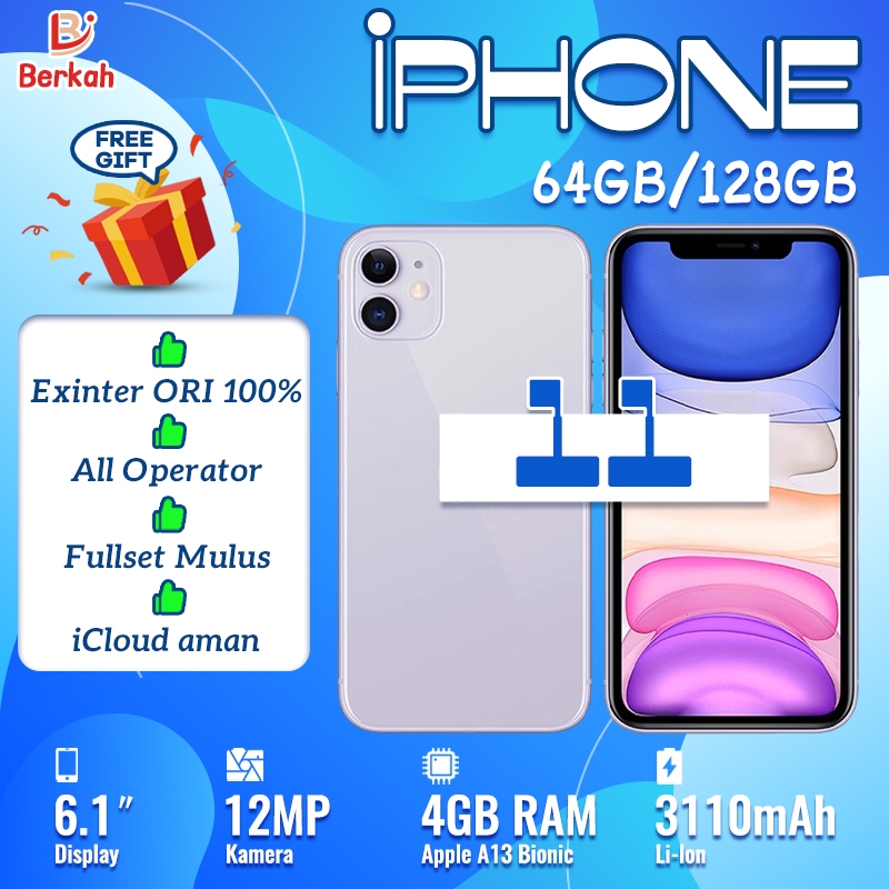 iPhone 11 Second 128GB 256GB Fullset OLED-Ori Mulus Semua provider Kondisi Perfect no simlock IP11
