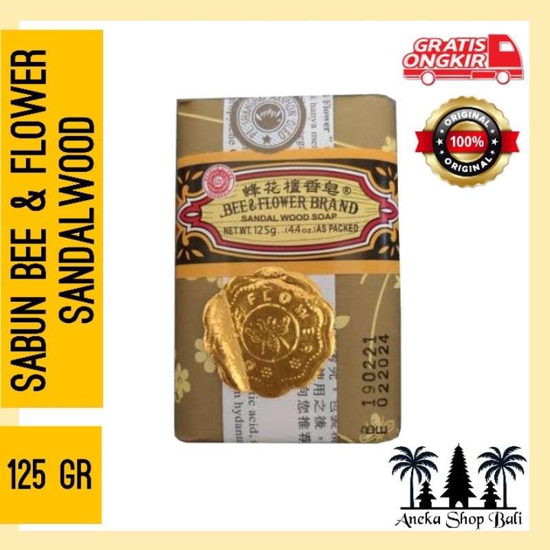 Sabun Mandi Bee & Flower Brand Sandalwood | Sabun Tawon Asli Original Murah | 125gr