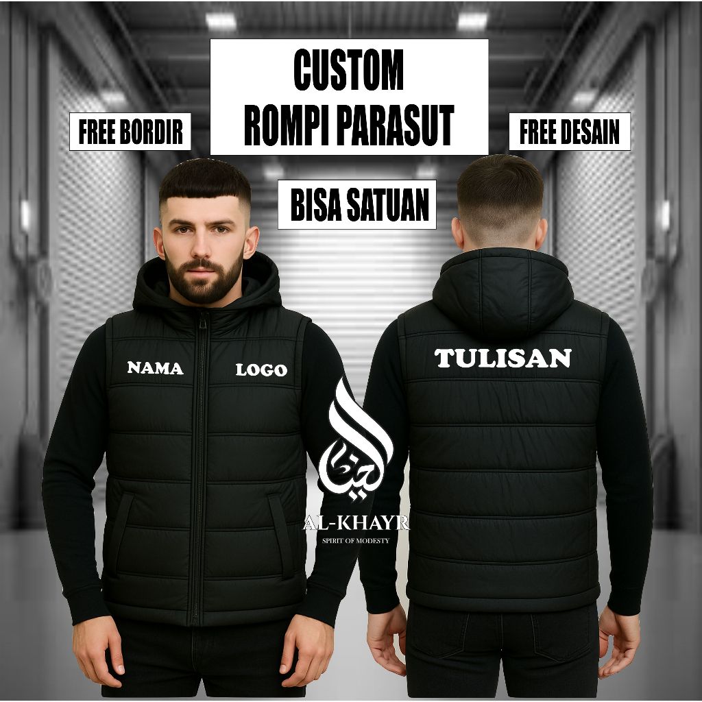 Rompi Parasut Custom Bordir / Rompi Motor Custom Bordir