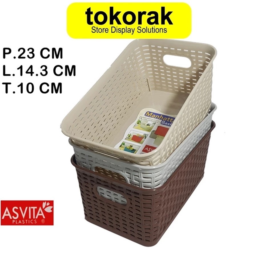 KERANJANG MANHATTAN BK 281 ASVITA STORAGE BASKET KERANJANG PLASTIK SEGI