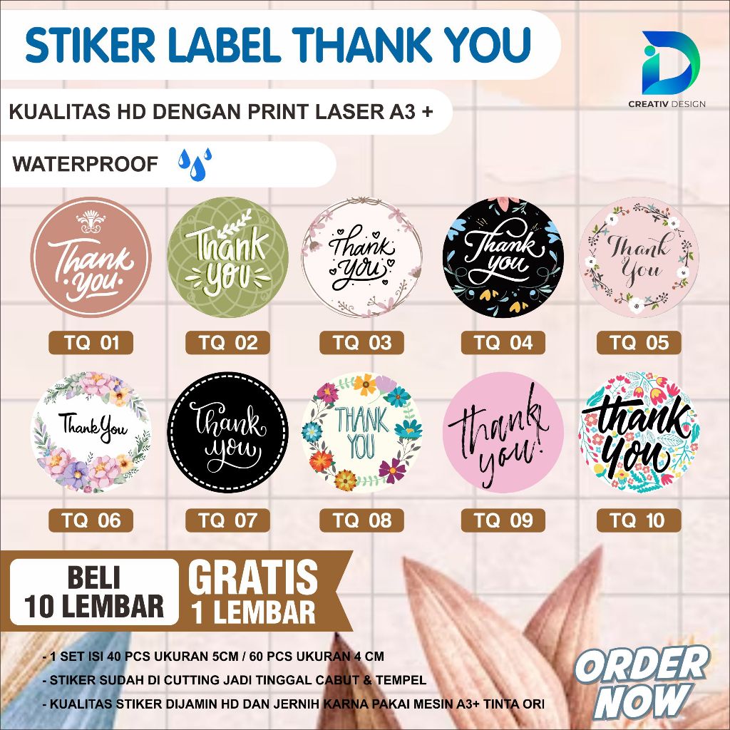 

Stiker label Thank you A3+ Premium Quality