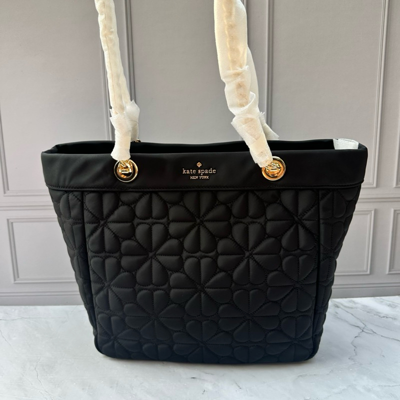 Kate spade flower quilted nilon medium tote