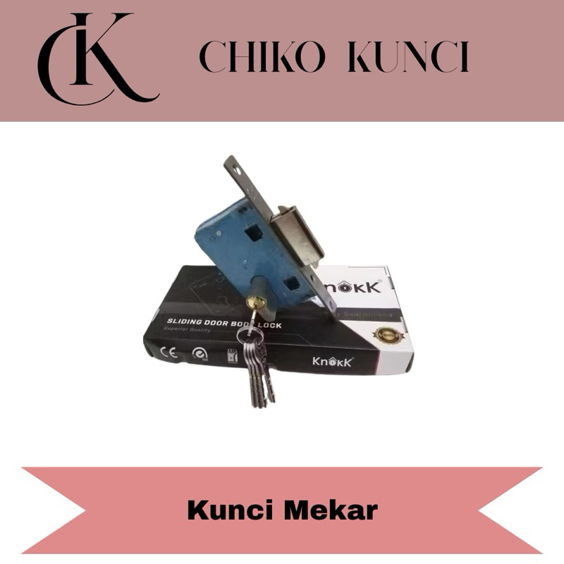 Body Sliding Pintu Kayu & Aluminium - Kunci Mekar - Kunci Pintu Geser