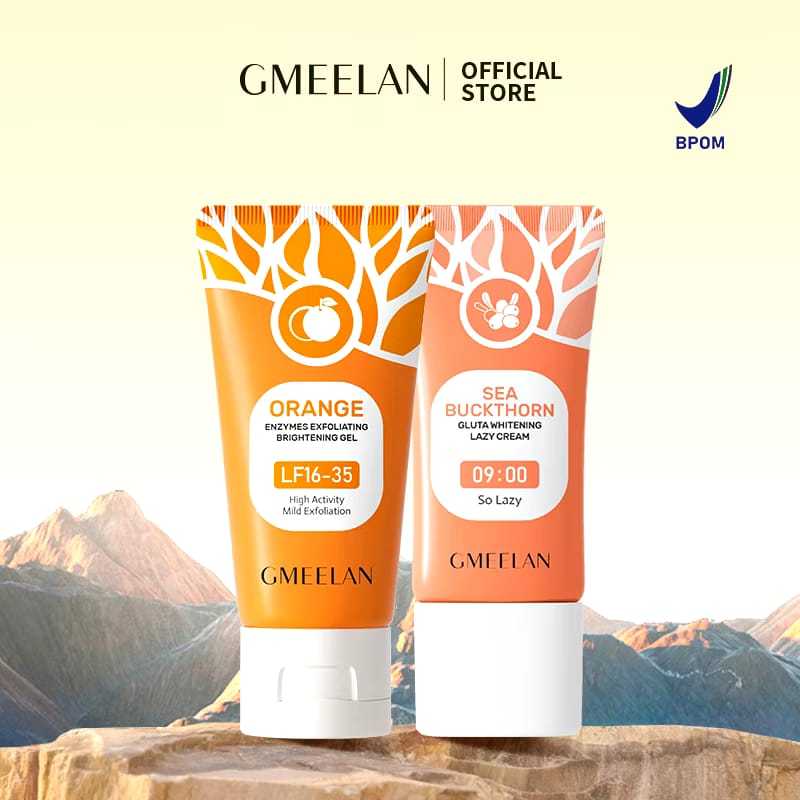 GMEELAN Exfoliating Gel Face Eksfoliasi Wajah + Gmeelan Lazy Cream Day Cream Set Pemutih Wajah Skinc