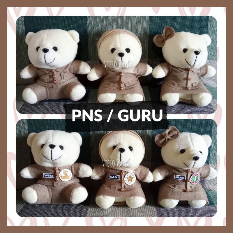 Boneka Mini Profesi PNS / Guru / ASN / Korpri Hadiah Pelantikan Wisuda Kelulusan Isian Buket