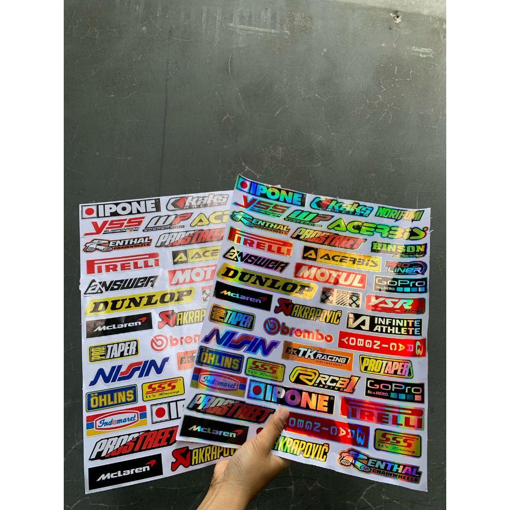 

[ Isi 40 pcs/Lembar ] Stiker Sponsor SUDAH DIPOTONG TINGGAL TEMPEL Sticker Sponsor Racing