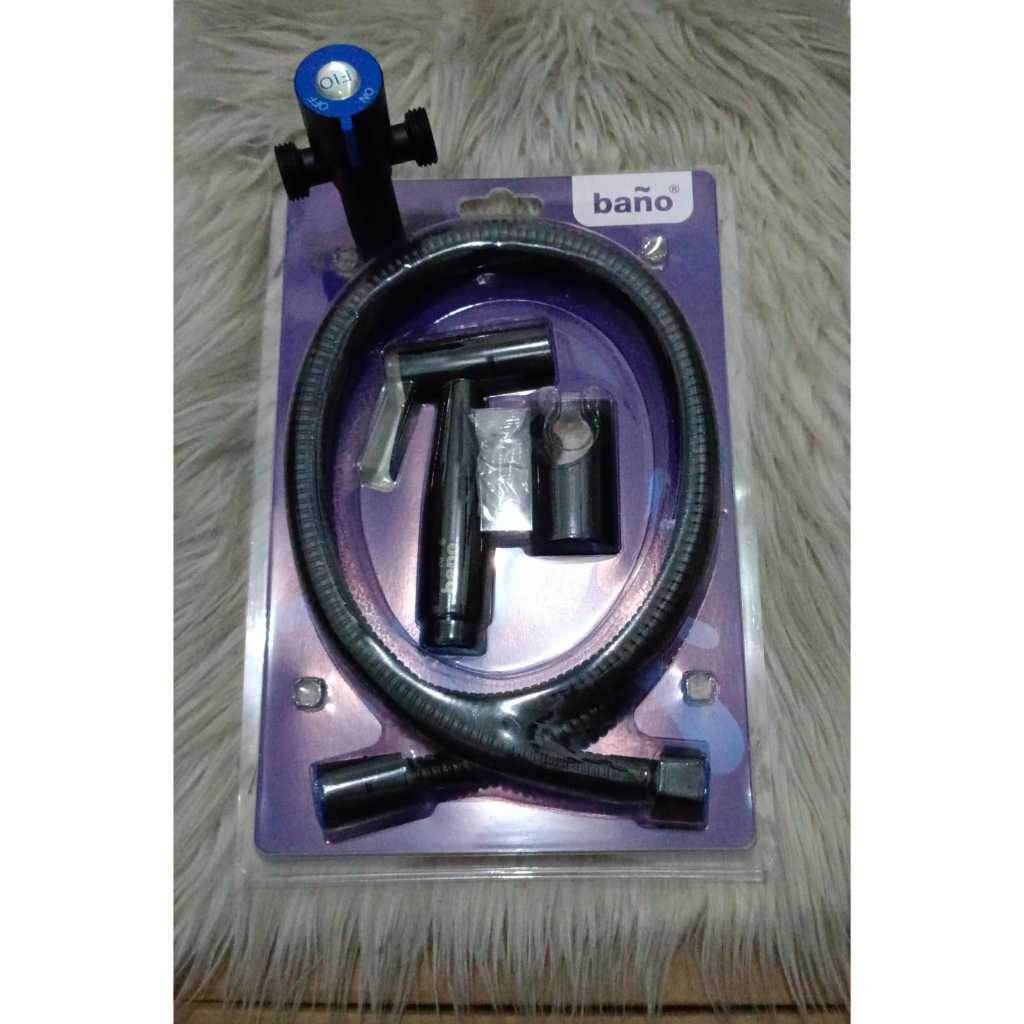 BANO Shower Toilet / Jet Shower Toilet STAINLESS BLACK + STOP KRAN CABANG