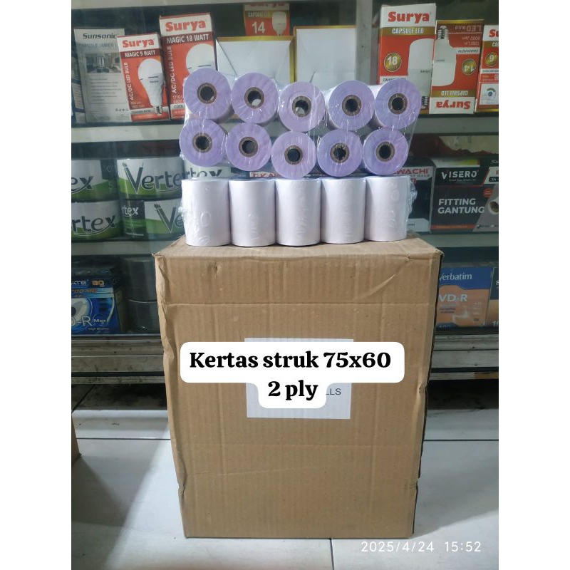 

kertas struk 2 ply uk 75x60 per pcs