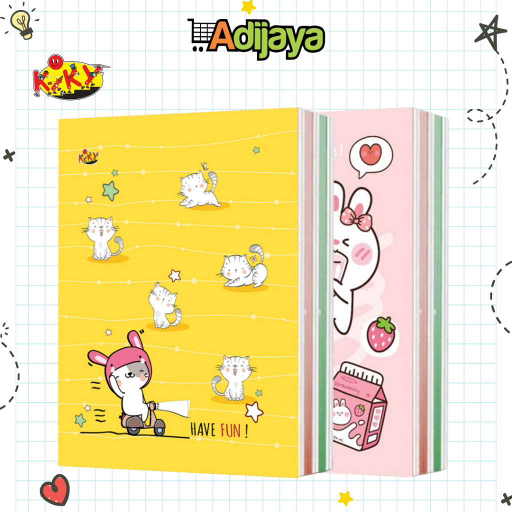 

BISA PILIH MOTIF! Kiky Buku Tulis Sekolah Warna Kiky 58 (1 pak isi 10 pcs) - Buku Ukuran Kwarto