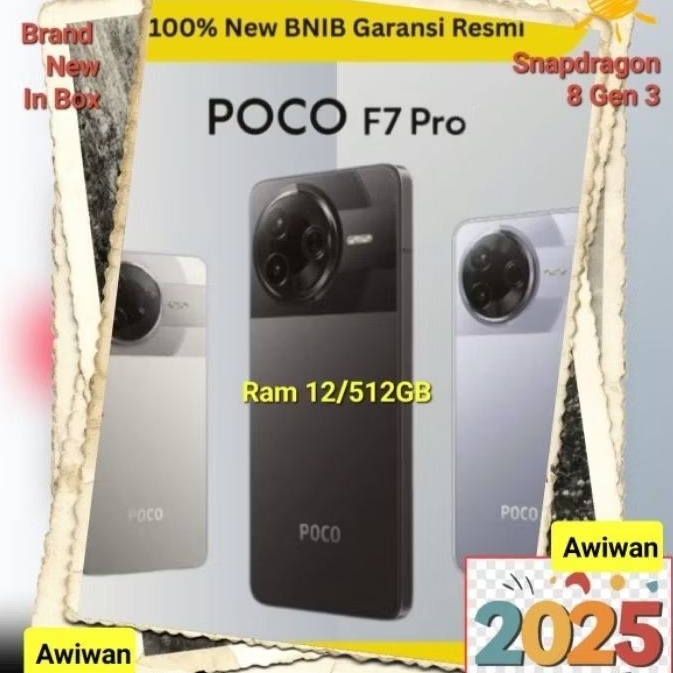 Poco F7pro ram12/512 (SD 8 gen 3) Grs Resmi