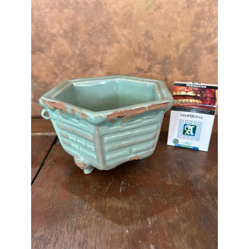 Keramik China Kuno Dinasty Tempat Abu Bluegreen Fahua