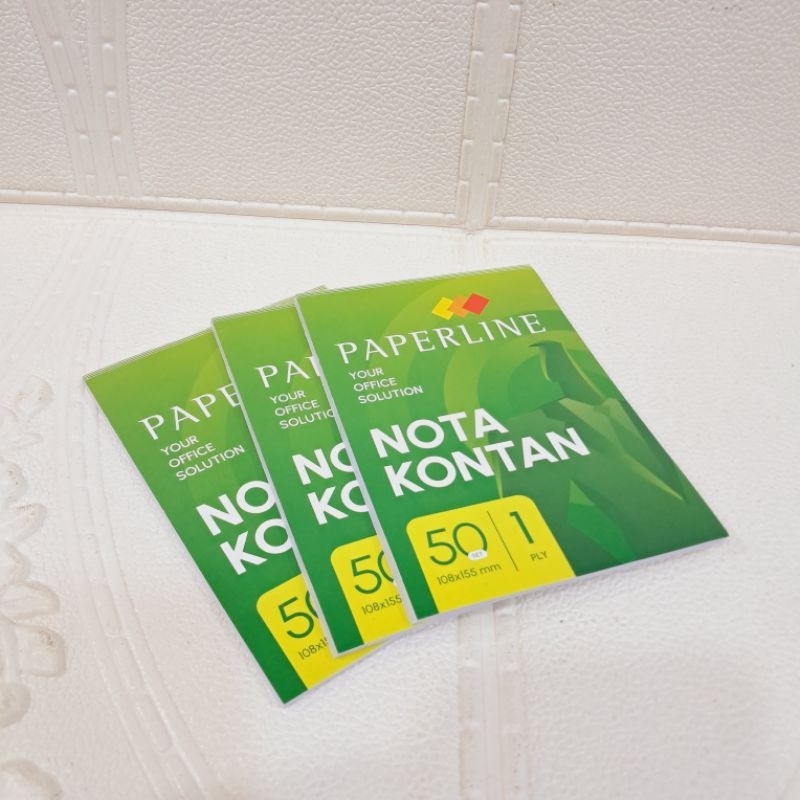 

NOTA KONTAN PAPERLINE 1PLY KERTAS PUTIH [ 50 LEMBAR ] UK 108 X 155MM [ 1PACK ISI 10 BUKU ]
