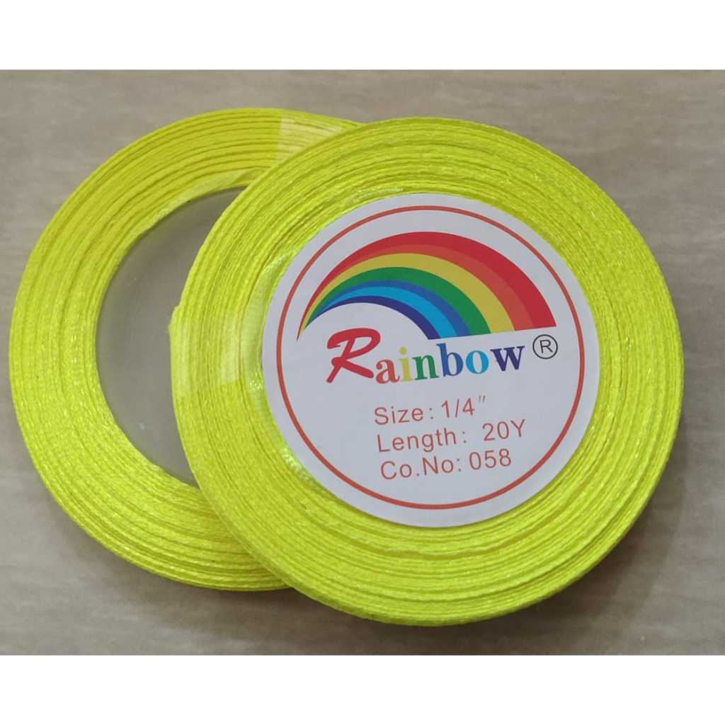 

Pita Satin 1/4 Inchi atau 0,6cm Warna Hijau Stabilo Jual Perpcs
