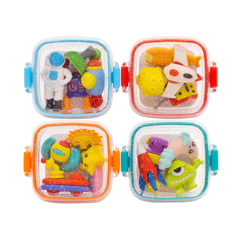 

8618 Penghapus karakter lucu roket astronot pesawat sensory play anak (harga 1 kotak)