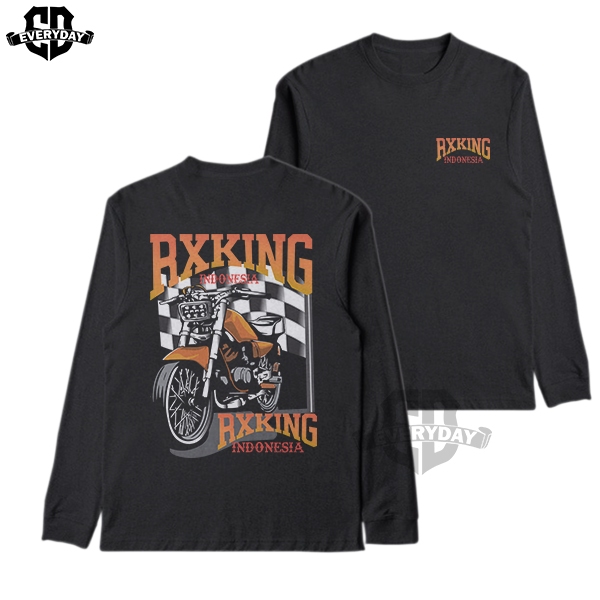 EVERYDAY - Kaos RX KING Tshirt Long Sleeve Pria Wanita Lengan Panjang Hitam Putih Cotton Combed 24s