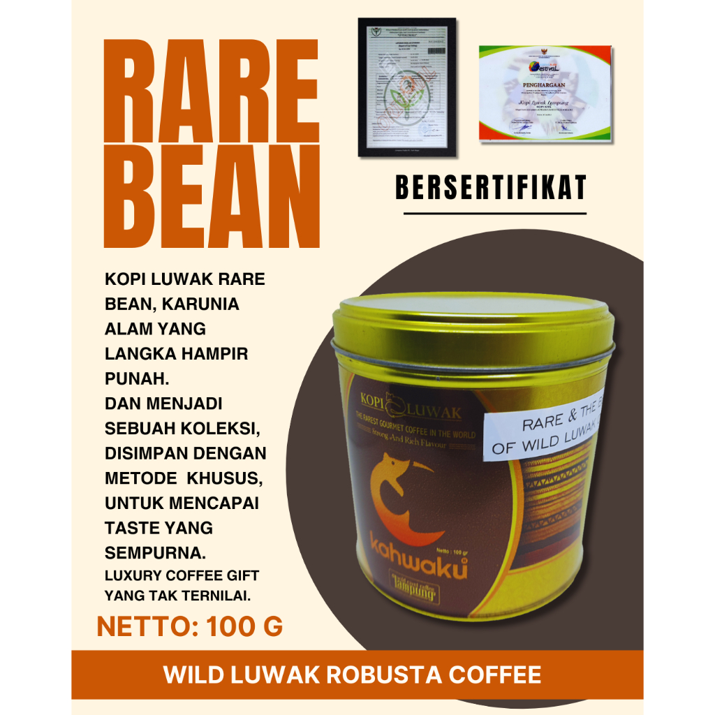 

Kopi Luwak Liar Asli Lampung – Rare & Premium, Robusta 100gr, Stok Terbatas untuk Penikmat Eksklusif
