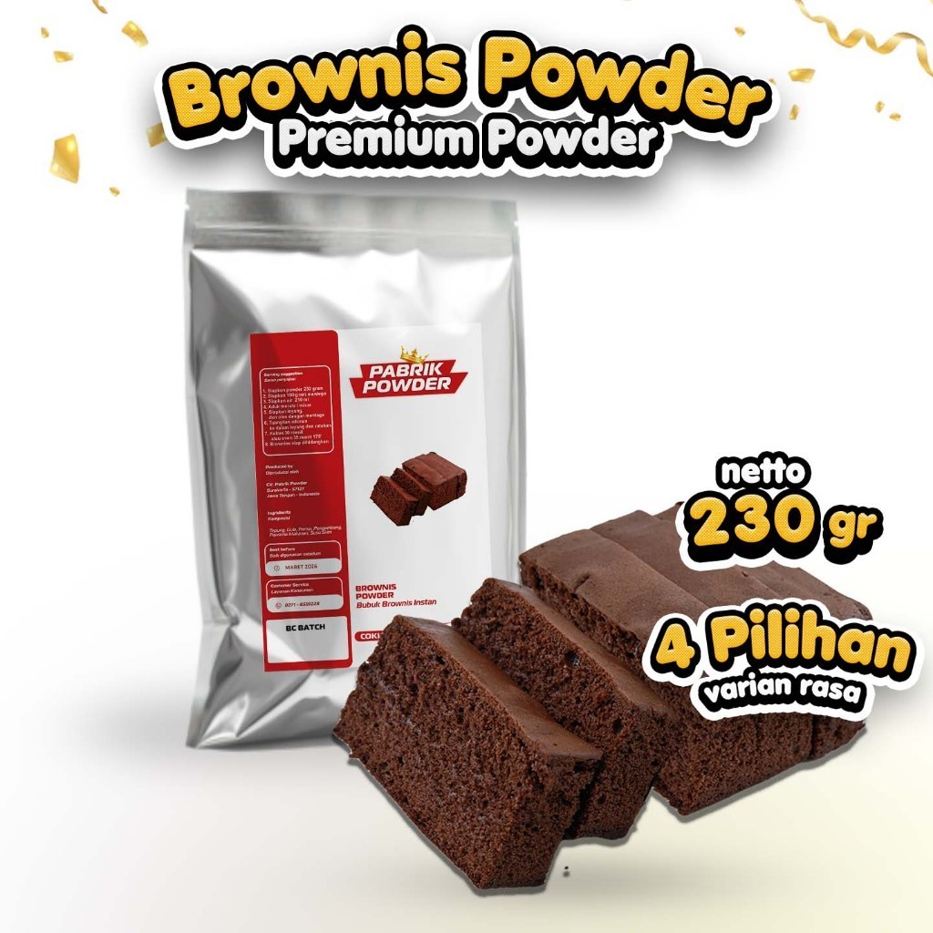 

Powder Brownies 230 Gram, Premix Brownis Instan
