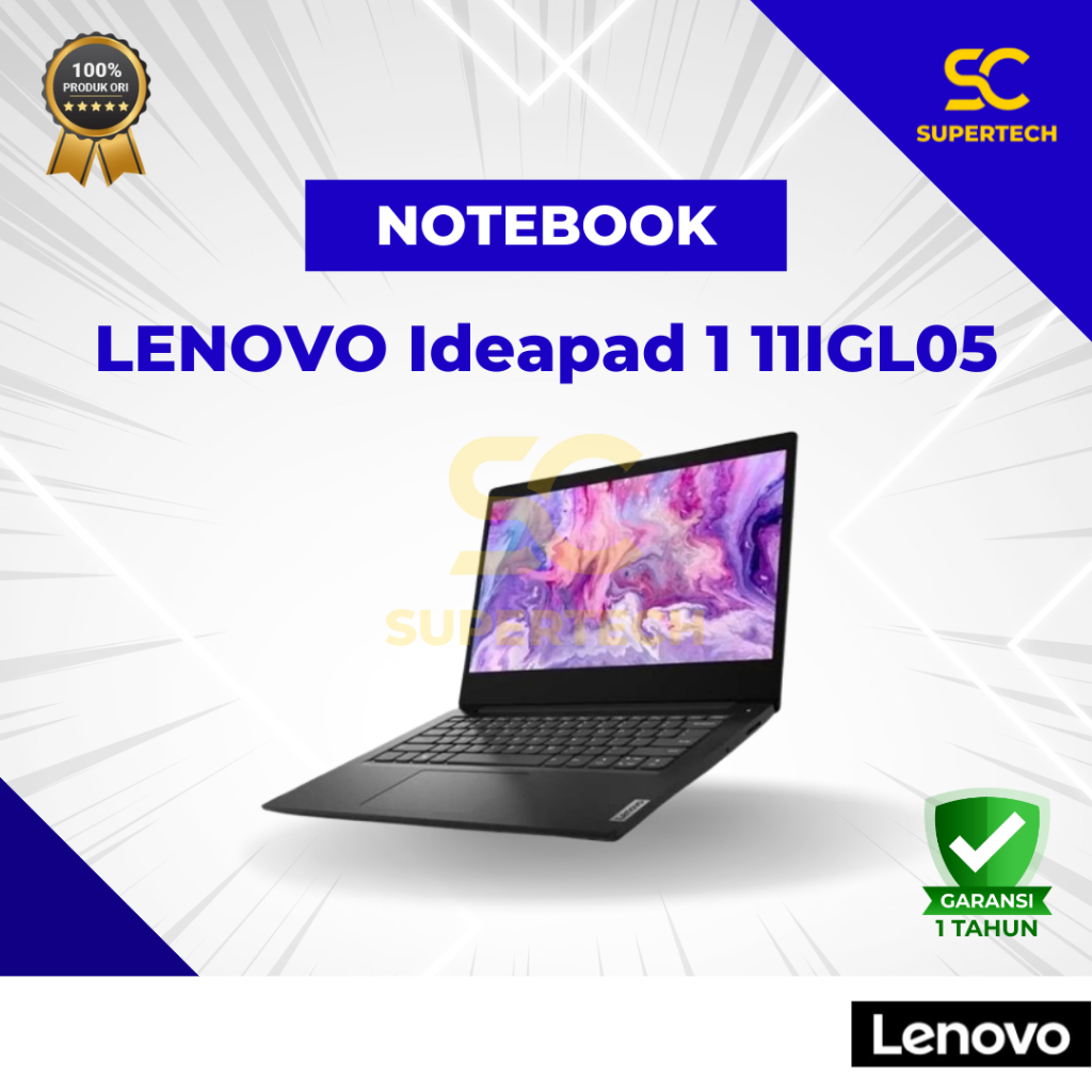 Notebook Lenovo Ideapad 1 11IGL05-81VT N4020-4GB-256SSD 11.6HD W10+OHS