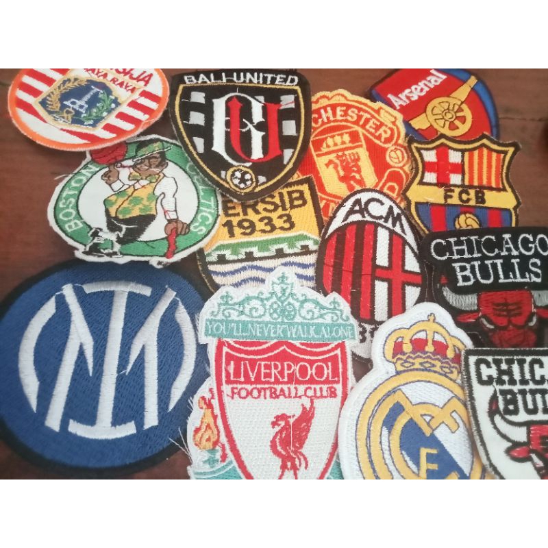 Emblem soccer sepakbola tempelan baju topi aksesoris fashion