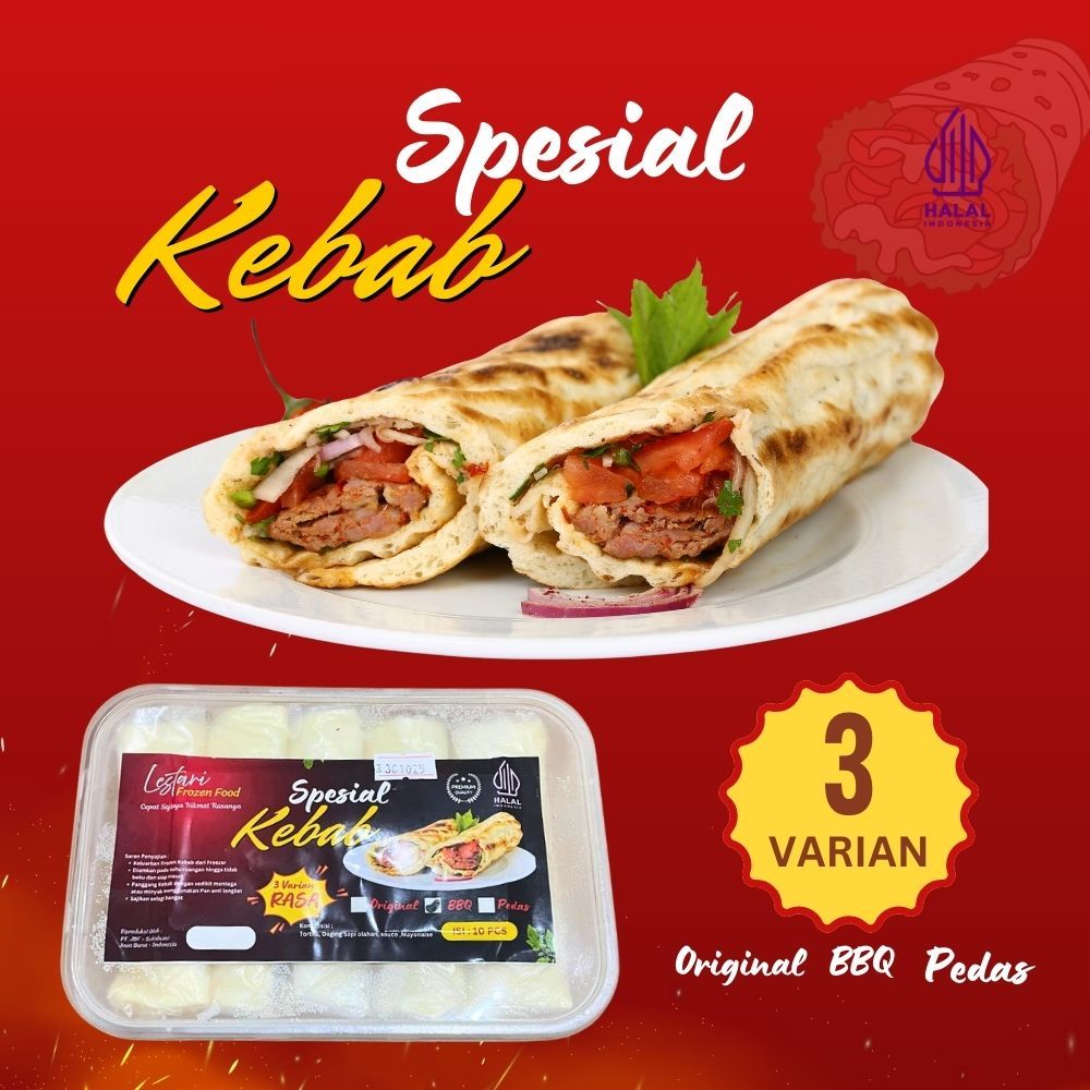 

Kebab Frozen premium Halal Special full daging isi 10 pcs kebab Rasa Nikmat