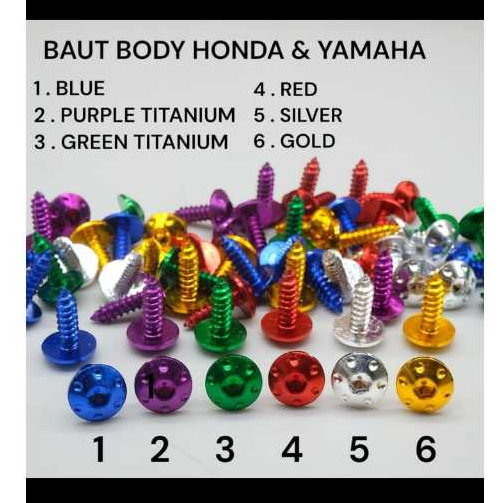 BAUT PROBOLT BODY MOTOR cnc besi thailand vietnam model titanium import motor HONDA YAMAHA VARIO MIO