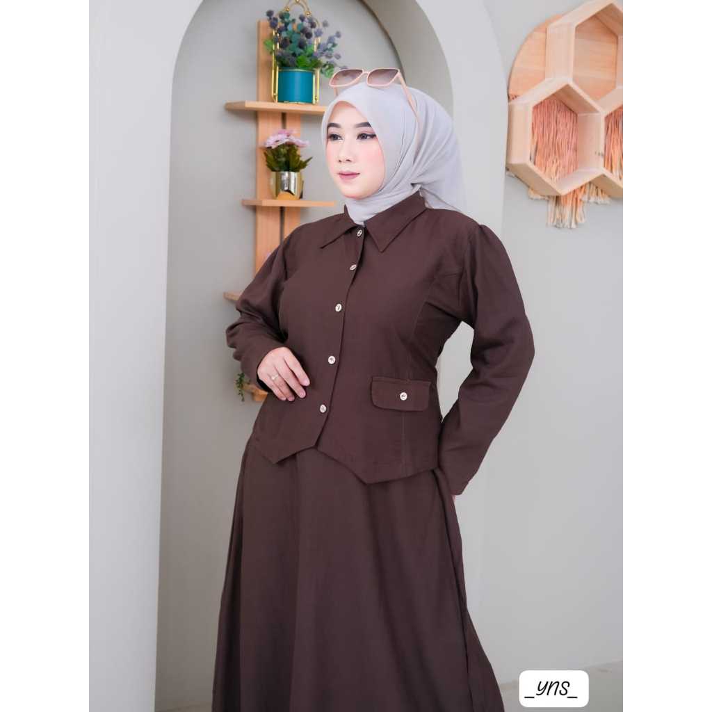 LULA SET // STELAN 2IN1 // POLO LINEN // FASHION WANITA MUSLIMAH // BUSUI