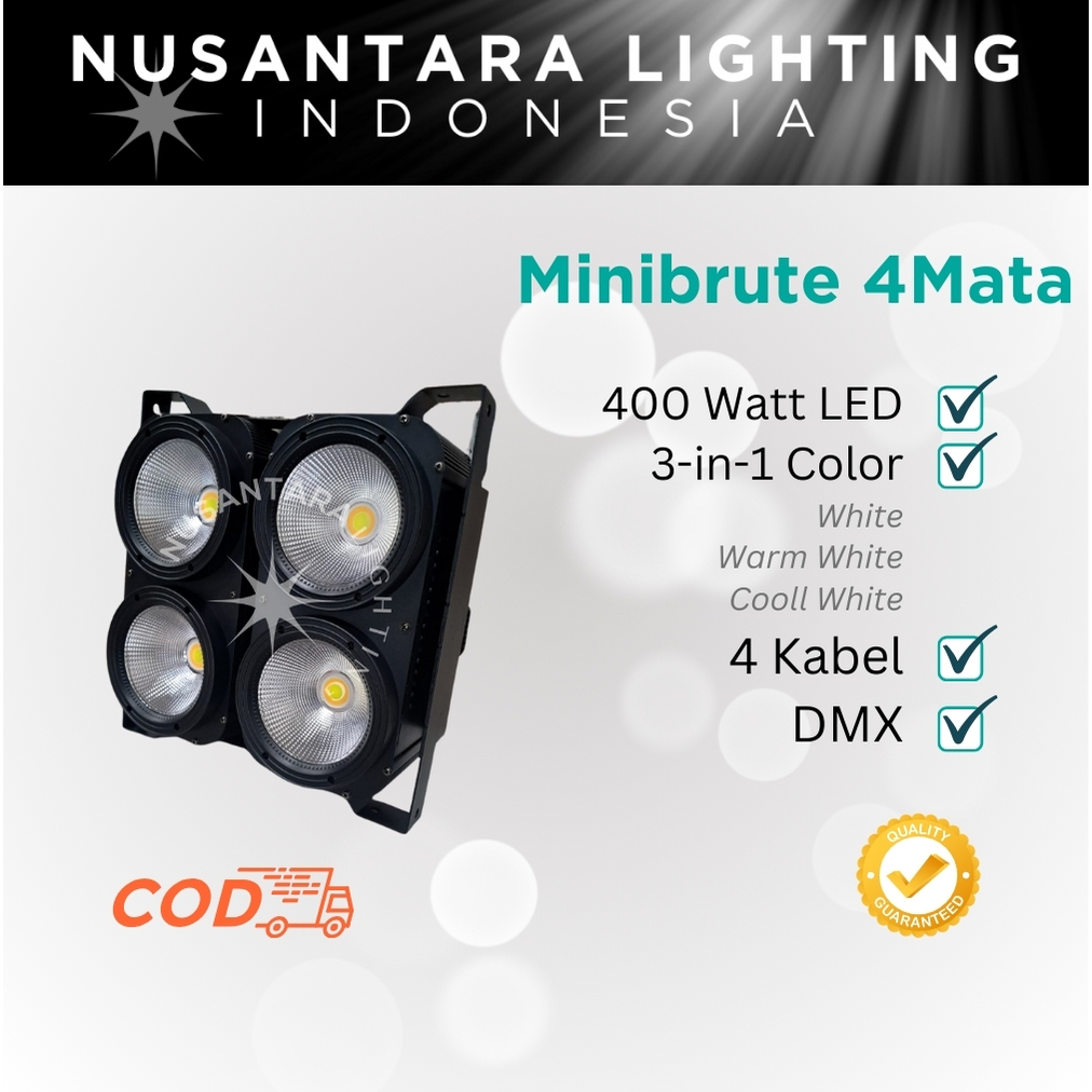 GARANSI DJSTARLIGHT 400w Mini Brute 4 Mata / Lampu Sorot Panggung Konser Theater / Minibrute 4 Mata 