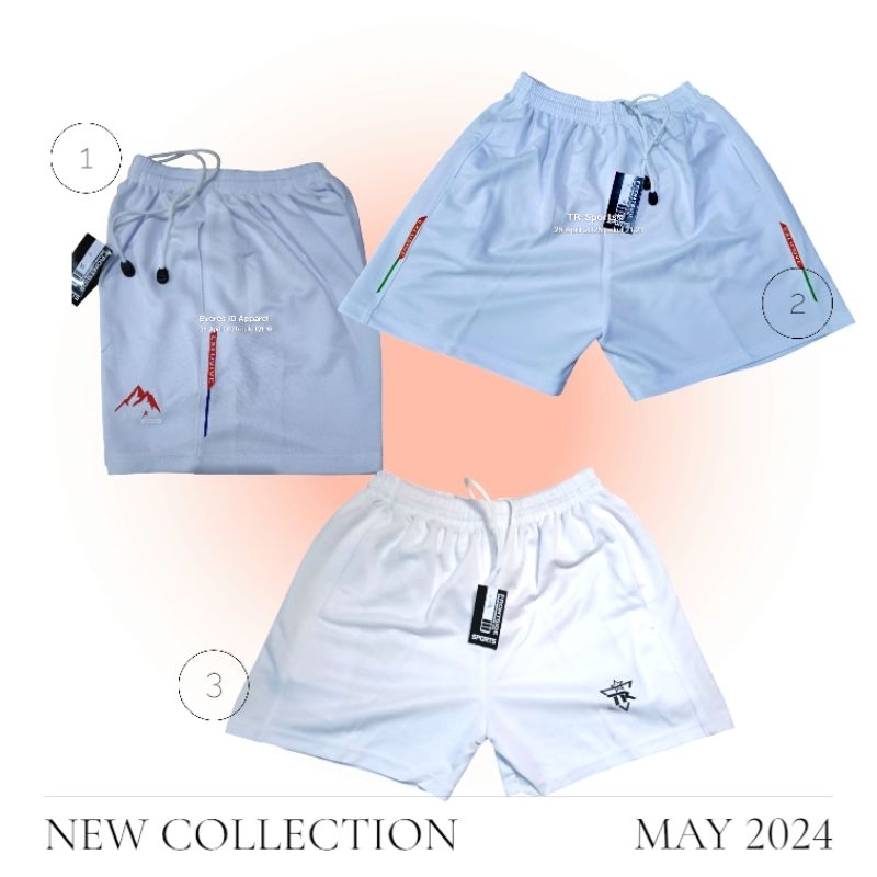 TR Sports - celana pendek olahraga Dri-fit Tebal Warna Putih Cepat Kering Ready Ukuran Jumbo