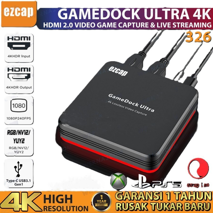 EZCAP 326 TYPE C / USB 3.0 Gamedock Ultra 4K HDMI Capture EZCAP326