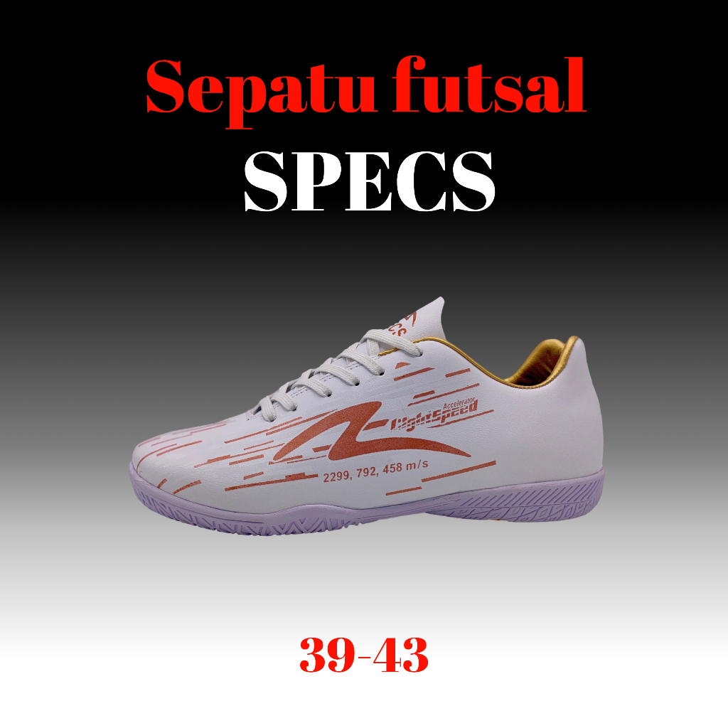 Sepatu Futsal  Pria Anak Dewasa  Specs lightspeed reborn Putih
