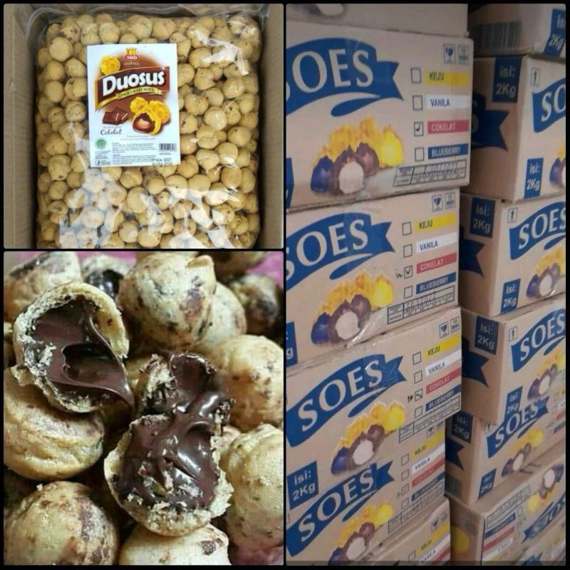 

(Kemasan 2 kg) DUOSES Soes Coklat Kering Kemasan Dus 2 Kg Rasa Dijamin Enak Coklat Lumer