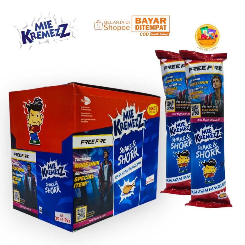 

MIE SHORR MIE KREMEEZZ RASA AYAM PANGGANG 1 BOX 20 PCS +1