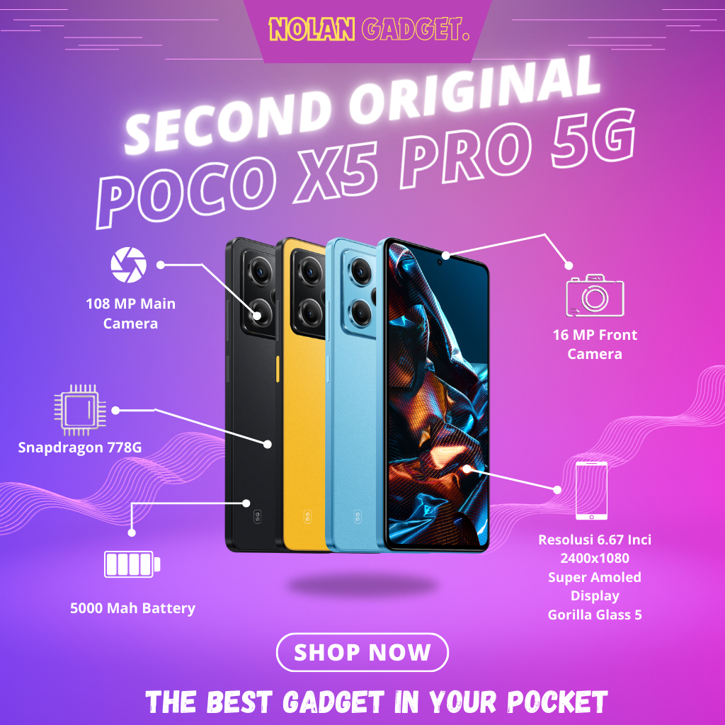POCO X5 PRO 5G RAM 6/128 - 8/256 GB ORIGINAL FULLSET (SECOND)