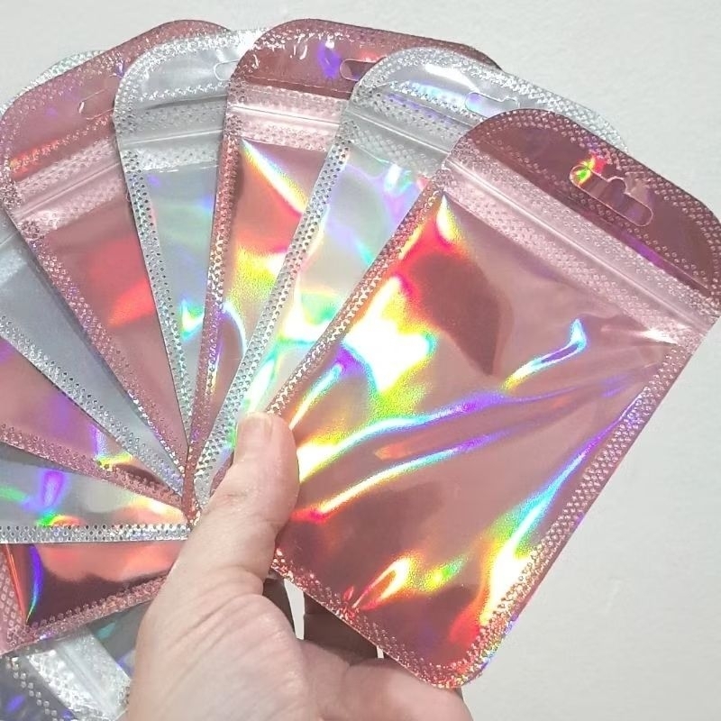 

10 Lembar Plastik Hologram mix Pink dan Putih