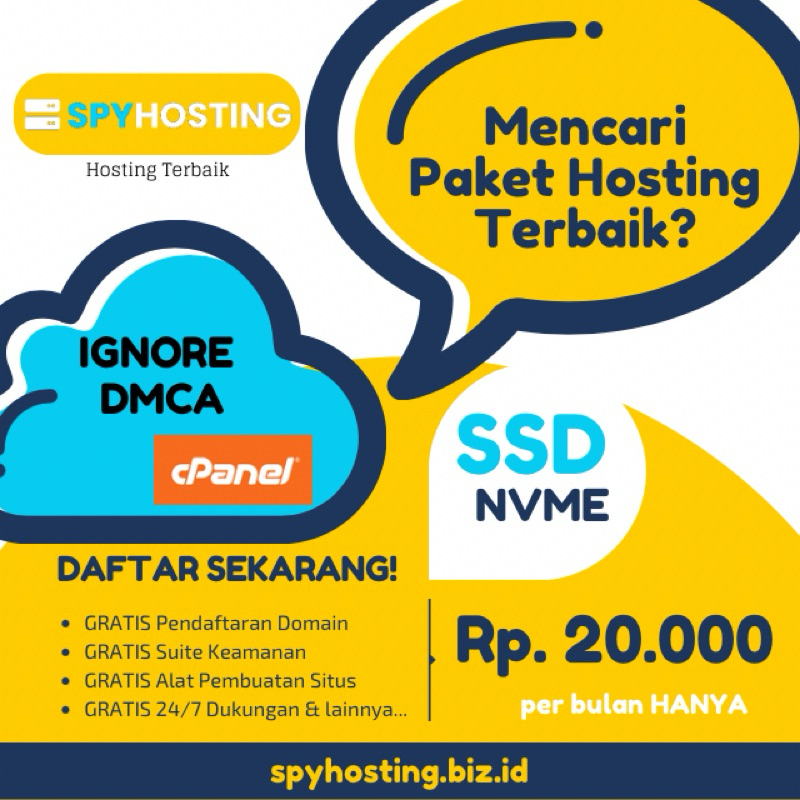 HOSTING CPANEL + GRATIS SUB DOMAIN MURAH IGNORE DMCA NVME SSD