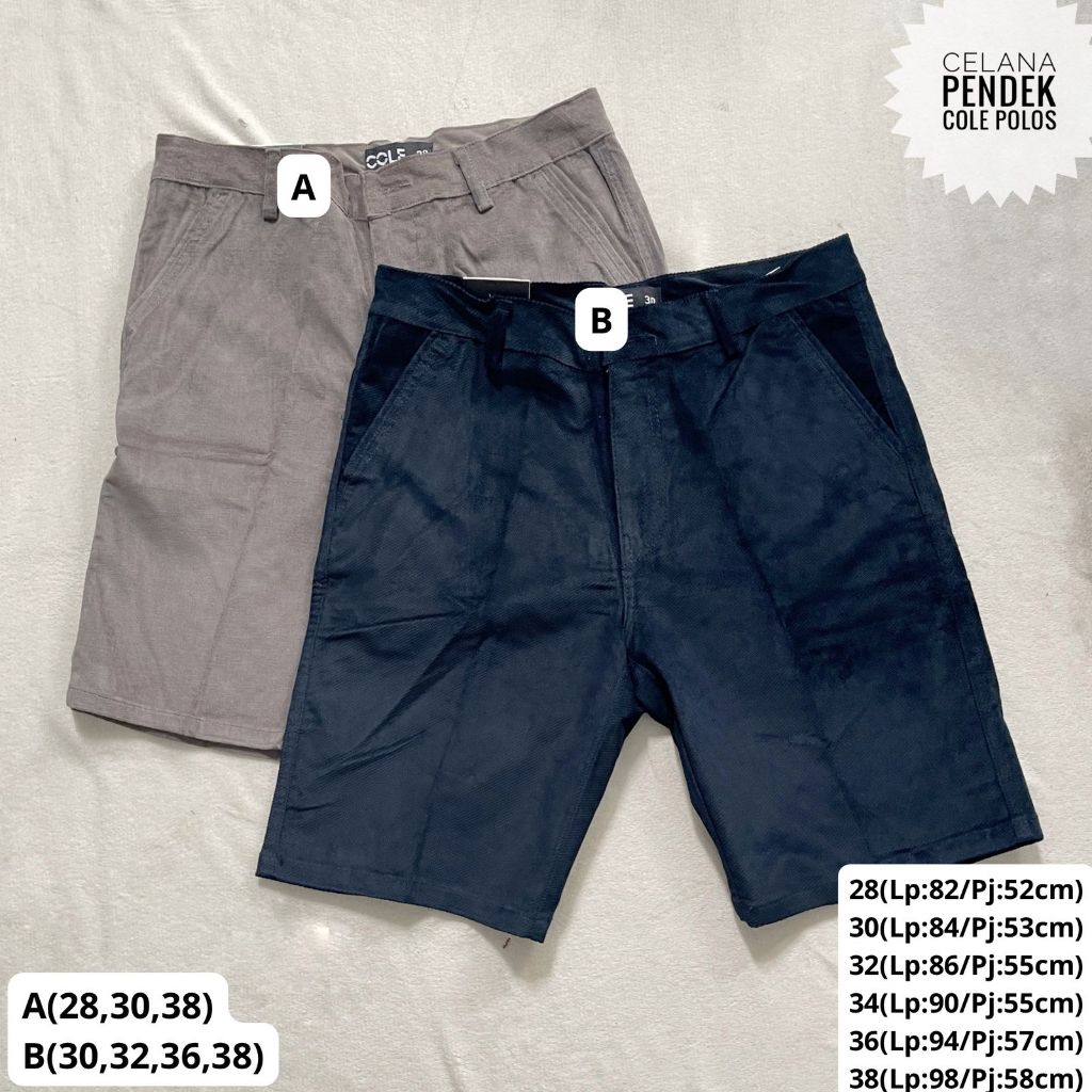 CELANA PENDEK COLE ZIPER KANCING ORIGINAL