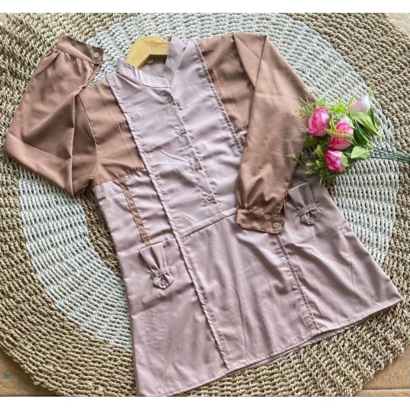 Tunik Toyobo - Tunik santri putri - tunik santriwati - Baju atasan muslimah lengan panjang