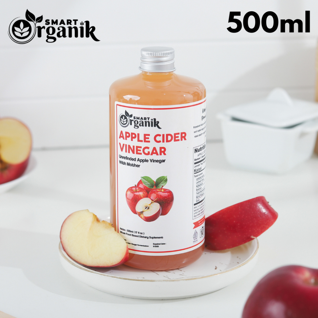 

SMART ORGANIK Cuka Apel 500ml/Apple Cider 500ml Vinegar Cuka Sari Apel Organik 100% Asli