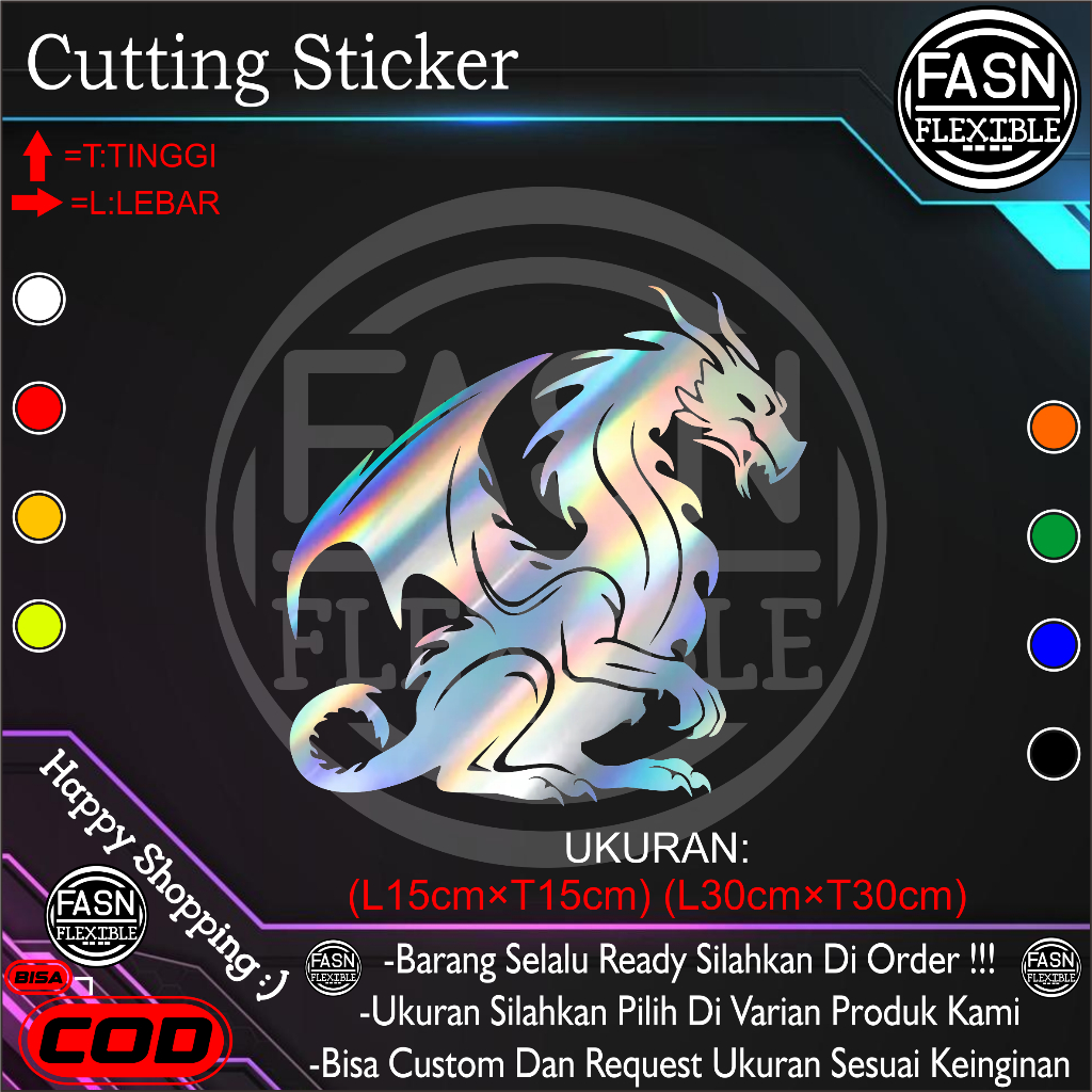 Sticker "NAGA DUDUK" Cutting Sticker For Body Motor / Mobil Dan Lain Lain