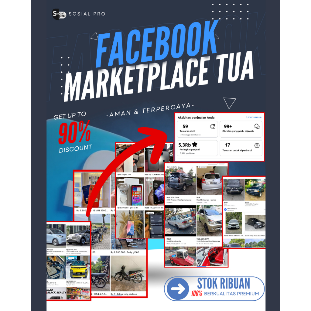 Akun Facebook Khusus Marketplace Siap Digunakan Untuk Jualan / Pembelian Via Facebook Marketplace