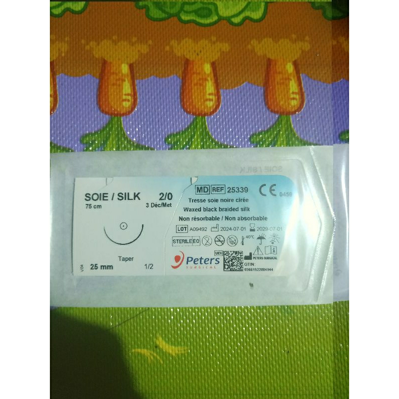 Benang Jahit Soie Silk 2 0 Taper 25 mm