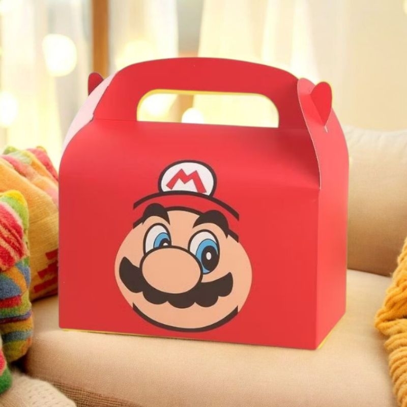 

RED SNACK BOX/TAS SOUVENIR ULTAH ANAK/SNACK BOX KARATKTER MARIO BROS