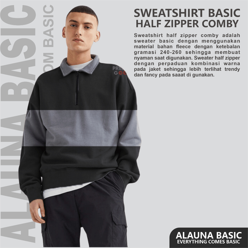 Half Zipper Pria Comby | Half Zip Sweater | Half Zipper Sweater | Sweater Half Zipper Pria