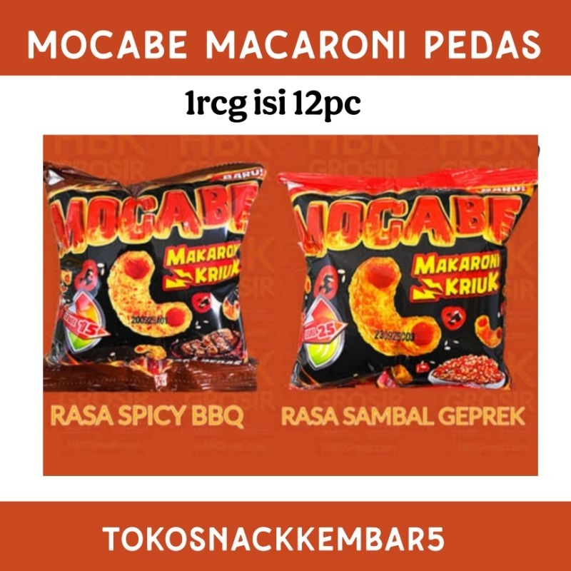 Mocabe Makaroni Pedas Spicy Bbq san Sambal Geprek FKS food Renceng isi 12
