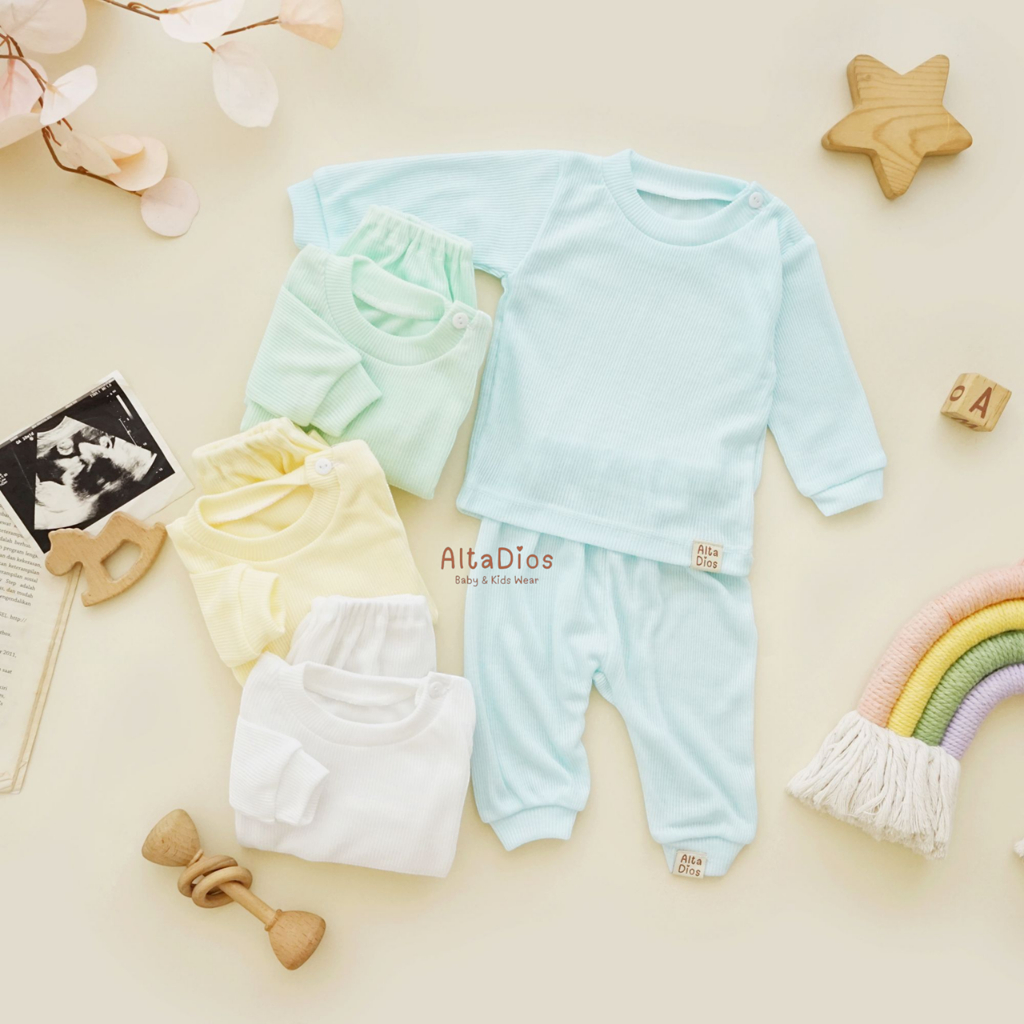 [Altadiosbaby] Kado RAIN Basic One Set Pajamas | Setelan Piyama Baju + Celana Panjang Harian Bayi da