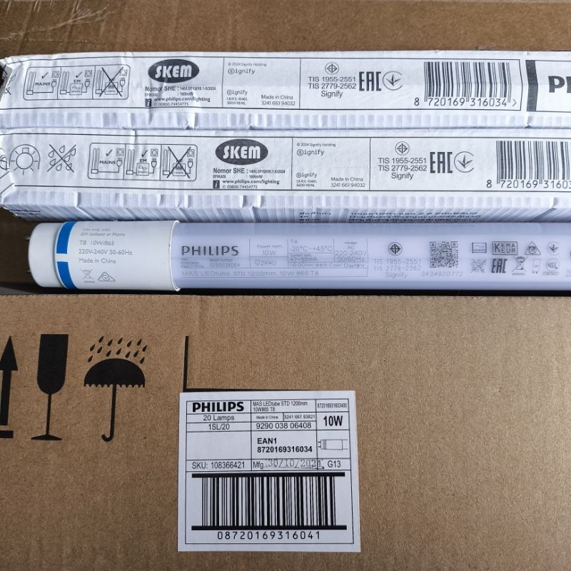 Lampu TL MASTER LED STD 1200MM 10W 865 Cahaya putih PHILIPS